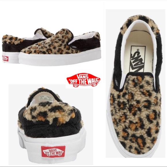 Vans Shoes - VANS unisex Sherpa Leopard Slip-Ons NWT